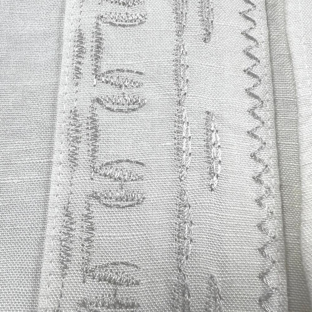 Cubavera Linen Blend Embroidered Short Sleeve Guayabera Shirt White Size L - Picture 4 of 9